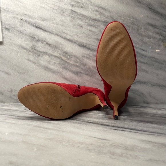SOLE SOCIETY Womens Helena Red
Suede Stiletto Ankle Zip Booties Shoes / 8M/38 - Picture 10 of 10